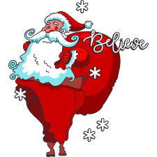 SANTA CLAUS BELIEVE Premium Soft Tee by Rainbow Designs 