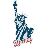 STATUE OF LIBERTY Freedom Independence 4th Of July Nyc Usa Men's Tee Black by American Dream