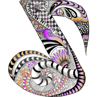 Music Note Zentangle by Hipsy Chick Design Studio