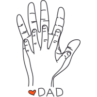 DAD AND CHILD COMPARING HANDS by Ottostyle