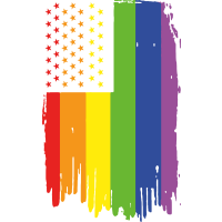 DISTRESSED GAY PRIDE RAINBOW FLAG by Rainbow Designs 