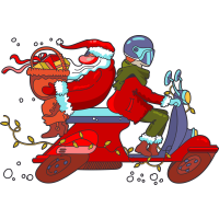 MOPED SANTA CLAUS by Rainbow Designs 