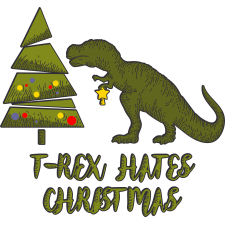 T-REX HATES CHRISTMAS Women's Baseball Three-Quarter Sleeve Tee by Jaybmz
