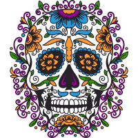 FLORAL SUGAR SKULL DAY OF THE DEAD by Xmasnmore
