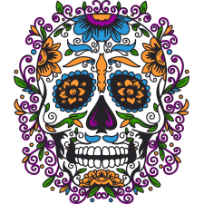 FLORAL SUGAR SKULL DAY OF THE DEAD Basic Youth T-shirt by Xmasnmore