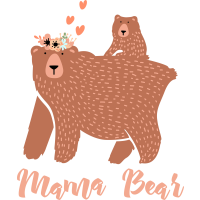 MAMA BEAR WITH A CUB by Pinkapple