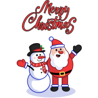 MERRY CHRISTMAS SANTA AND SNOWMAN by Xmasnmore
