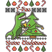 T-REX HATES CHRISTMAS TREE by Xmasnmore